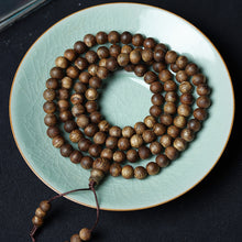 Load image into Gallery viewer, Wild Agarwood Bracelet 108 Mala from Cambodia 8mm Diameter Beads Genuine Agarwood