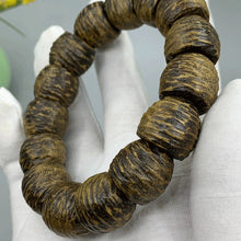 Load image into Gallery viewer, Green Kynam Agarwood Bracelet from Nha Trang Vietnam 14mm Diameter Beads Genuine Wild Agarwood