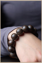 Load image into Gallery viewer, Wild Agarwood Bracelet from Kalimantan Indonesia 14mm Diameter Beads Genuine Agarwood