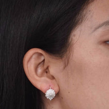 Load image into Gallery viewer, Minimalist Tiny Floral Sterling Silver Earrings