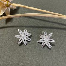 Load image into Gallery viewer, Handmade Silver Floral Earrings