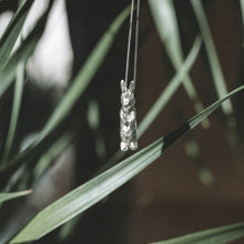 Load image into Gallery viewer, Minimalist Sterling Silver Necklace with Carved Standing Rabbit Pendant - Fun & Unique Style