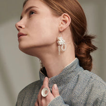 Load image into Gallery viewer, SANLUYI Exceptional Collection- Silver Dragon Head Earrings Handmade Earrings