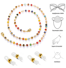 Load image into Gallery viewer, Rainbow Beads Sunglasses Chain Mask Chain