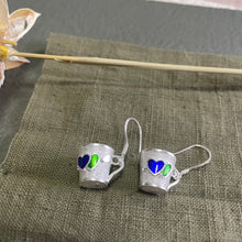 Load image into Gallery viewer, Cute Silver Enamel Teacup Shaped Earrings
