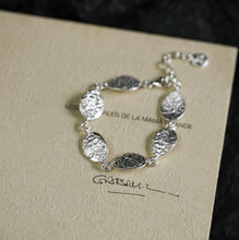 Load image into Gallery viewer, Adjustable Minimalist Hammered Silver Tile Sterling Silver Bracelet