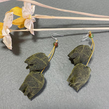 Load image into Gallery viewer, Gambiered Canton Gauze Tea Silk Handmade Earrings