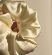 Load image into Gallery viewer, LUXE 100% Pure Mulberry Silk Large Hair Scrunchie-( Pearl , 30 momme)