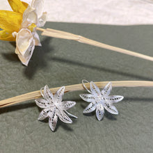 Load image into Gallery viewer, Handmade Silver Floral Earrings