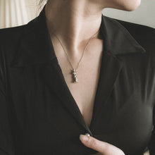 Load image into Gallery viewer, Minimalist Sterling Silver Necklace with Carved Standing Rabbit Pendant - Fun & Unique Style