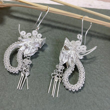 Load image into Gallery viewer, SANLUYI Exceptional Collection- Silver Dragon Head Earrings Handmade Earrings