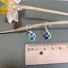 Load image into Gallery viewer, SANLUYI Silver Filigree Enamel Four Leaf Clover Earrings