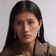 Load image into Gallery viewer, Handmade Ethnic Floral Tassel Silver Earrings