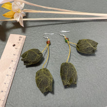 Load image into Gallery viewer, Gambiered Canton Gauze Tea Silk Handmade Earrings