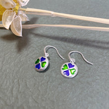 Load image into Gallery viewer, SANLUYI Silver Filigree Enamel Four Leaf Clover Earrings