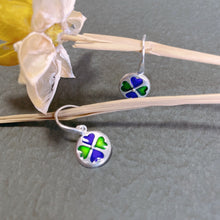 Load image into Gallery viewer, SANLUYI Silver Filigree Enamel Four Leaf Clover Earrings