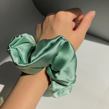 Load image into Gallery viewer, LUXE 100% Pure Mulberry Silk Large Hair Scrunchie-( Sea Green , 30 momme)