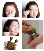 Load image into Gallery viewer, Authentic Green Sandalwood Eye Roller Facial Massage Tool for Eyes Face Nose and Jawline
