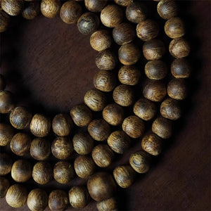 Green Kynam Wild Oud Agarwood Bracelet from Nha Trang Vietnam 8mm Diameter Beads
