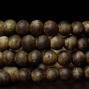 Green Kynam Wild Oud Agarwood Bracelet from Hainan 8mm Diameter Beads
