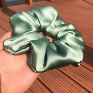 LUXE 100% Pure Mulberry Silk Large Hair Scrunchie-( Sea Green , 30 momme)