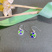 Load image into Gallery viewer, SANLUYI Silver Filigree Enamel Four Leaf Clover Earrings
