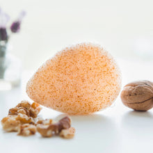 Load image into Gallery viewer, Konjac Walnut Shell Exfoliating Facial Sponge Gentle Exfoliation &amp; Cleansing (FACE &amp; LIP SCRUB)
